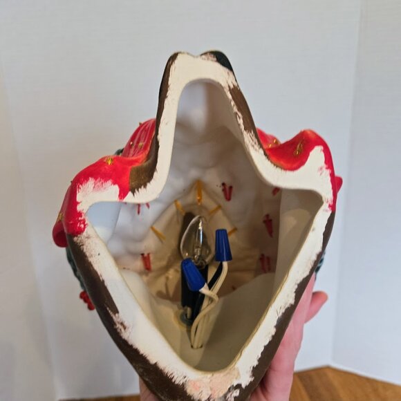 Rare Vintage Ceramic Light-Up Reindeer Figure w Wreath Christmas Decor 12” Works - Picture 6 of 6